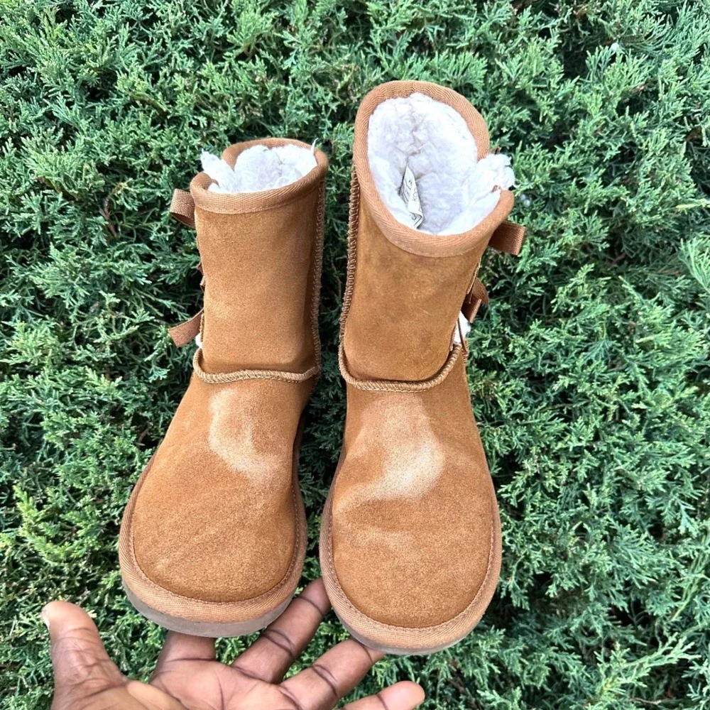 Koolaburra by UGG Kids Victoria Short Winter Boots Size‎ 1 Chestnut Brown